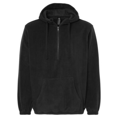 Men's Polar Fleece Quarter-Zip Hooded Pullover Thumbnail
