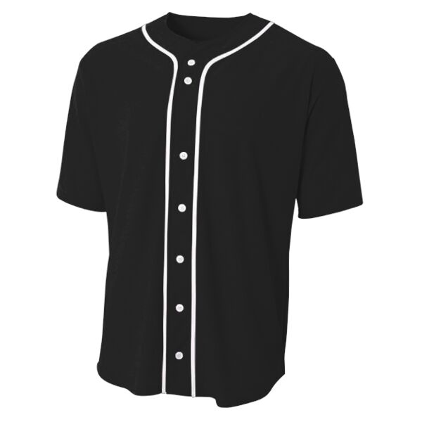 Short Sleeve Full Button Baseball Top Thumbnail