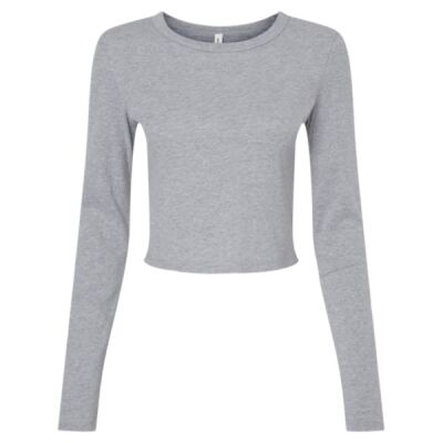 Women's Micro Rib Long Sleeve Baby Tee Thumbnail