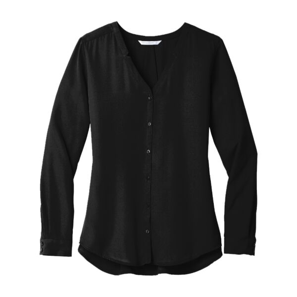 Women's Long Sleeve Button Front Blouse Thumbnail