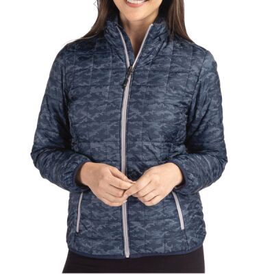 Cutter & Buck Rainier PrimaLoft Womens Eco Insulated Full Zip Printed Puffer Jacket Thumbnail